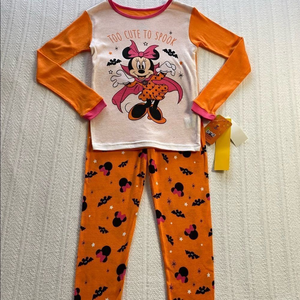 Disney Girl’s Size 10 “Too Cute To Spook” Minnie Mouse Halloween Pajama Set